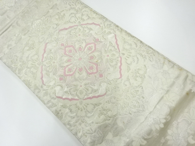 アンティーク　華紋模様織出し袋帯（材料）